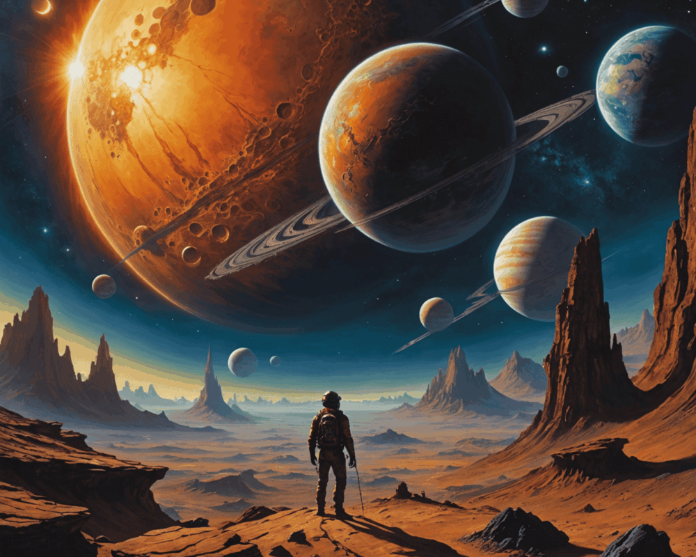 an image depicting Planetary exploration as seen in the Hard Science Fiction genre.