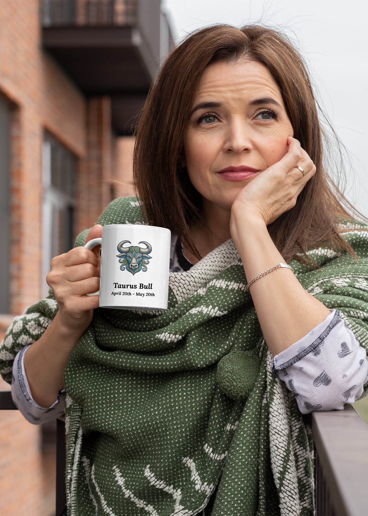 Taurus Green Bull Mug with Color Inside