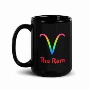 Aries Unstopple Black Glossy Mug