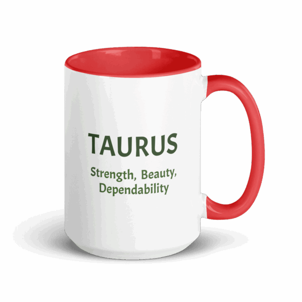 Taurus White Sun Sign Mug - Image 6