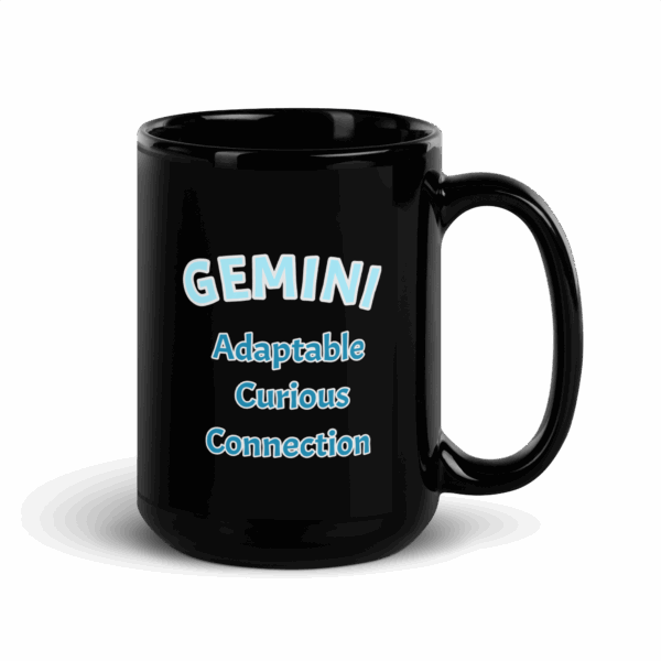 Gemini Black Glossy Mug - Image 2