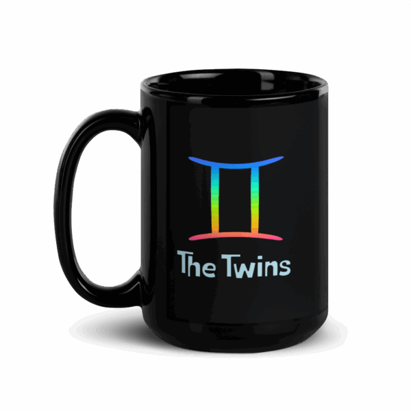 Gemini Black Glossy Mug