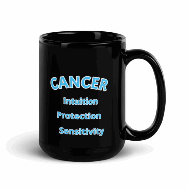 Cancer Intuition Black Glossy Mug - Image 2