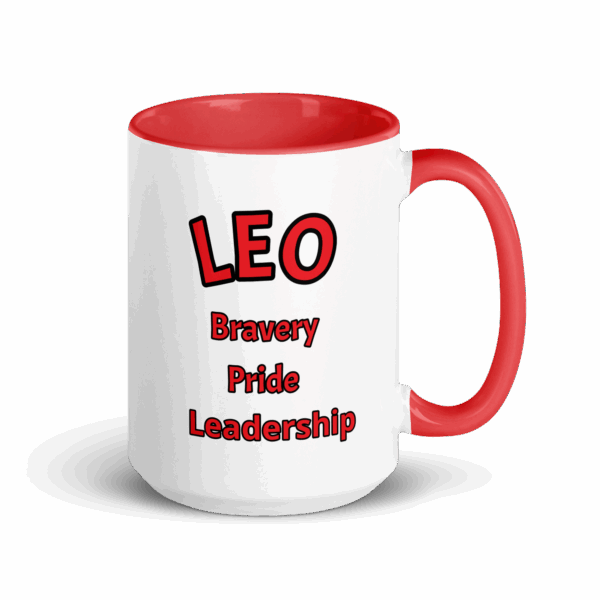 Leo Bravery White Mug - Image 4