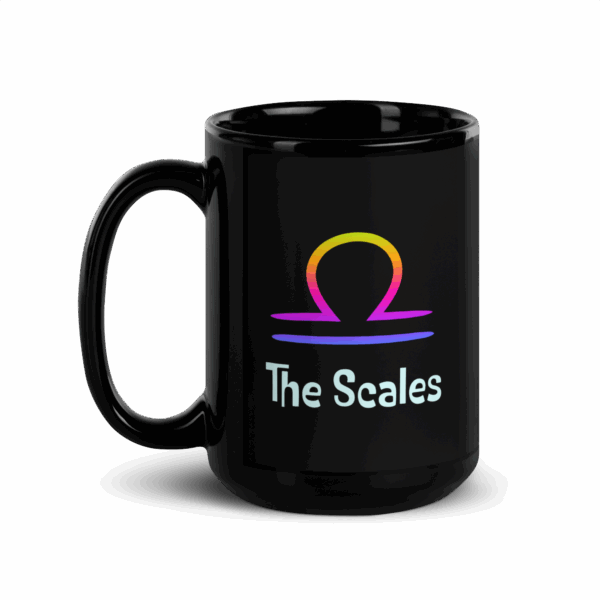 Libra Harmony Black Glossy Mug