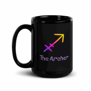 Sagittarius Adventure Black Glossy Mug
