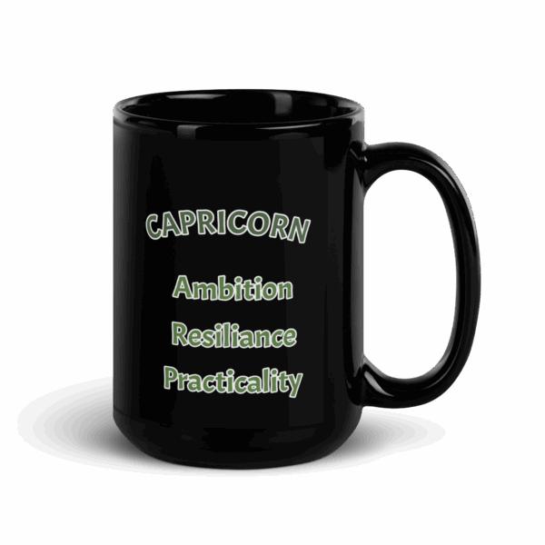 Capricorn Ambition Black Glossy Mug