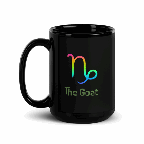 Capricorn Ambition Black Glossy Mug - Image 2
