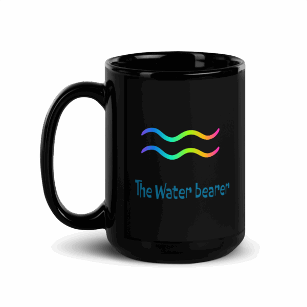 Aquarius The Water Bearer Black Glossy Mug