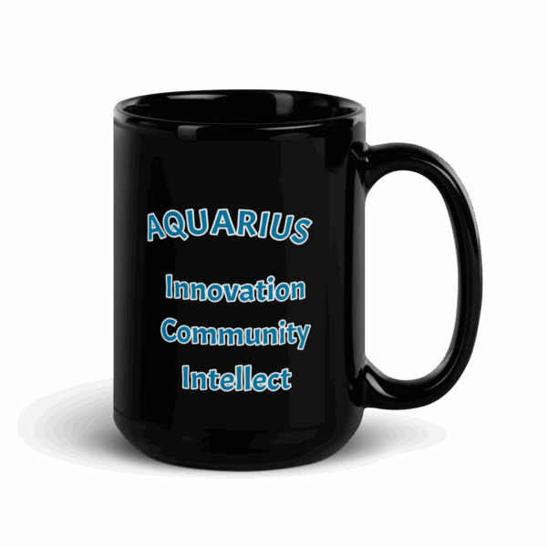 Aquarius The Water Bearer Black Glossy Mug - Image 2
