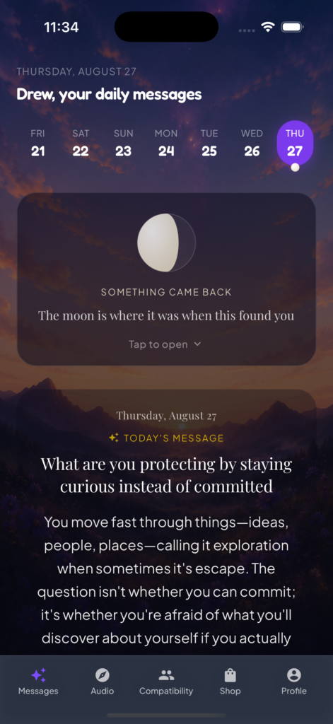 A sealed returned message marked with the moon