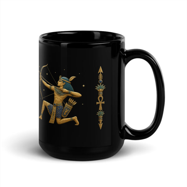Sagittarius Black Glossy Mug (15 oz) — Ancient Egypt