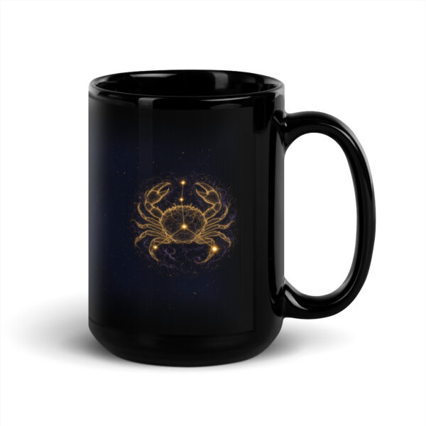 Cancer Black Glossy Mug (15 oz) — Celestial