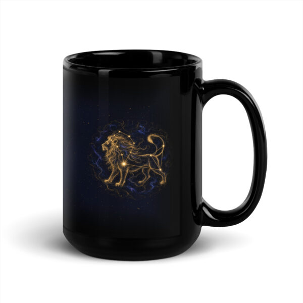 Leo Black Glossy Mug (15 oz) — Celestial