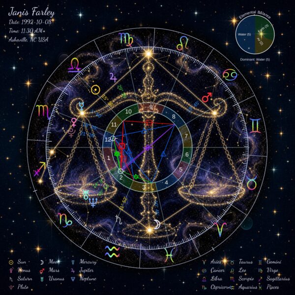 Celestial Starry Night Grand Personalized Birth Chart Metal Wall Art — 12×12