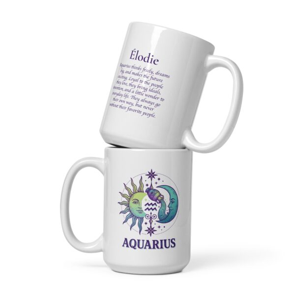 Personalized Aquarius mug, day and night aquarius mug v01 front view