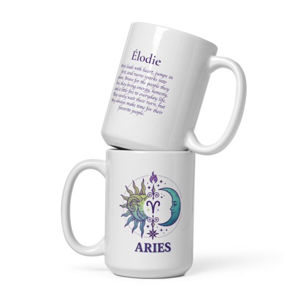 Personalized Aries mug, day and night aries mug v01 front view