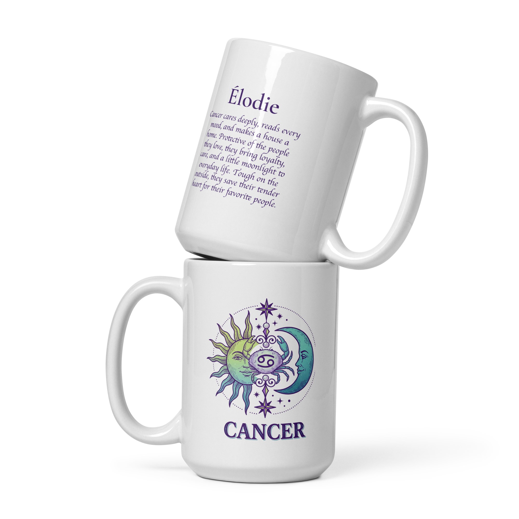 Personalized Cancer mug 01 Personalized Cancer mug, day and night cancer mug v03 front view