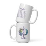 Personalized Leo mug, day and night leo mug v04 front view