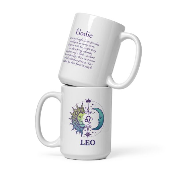Personalized Leo mug, day and night leo mug v04 front view
