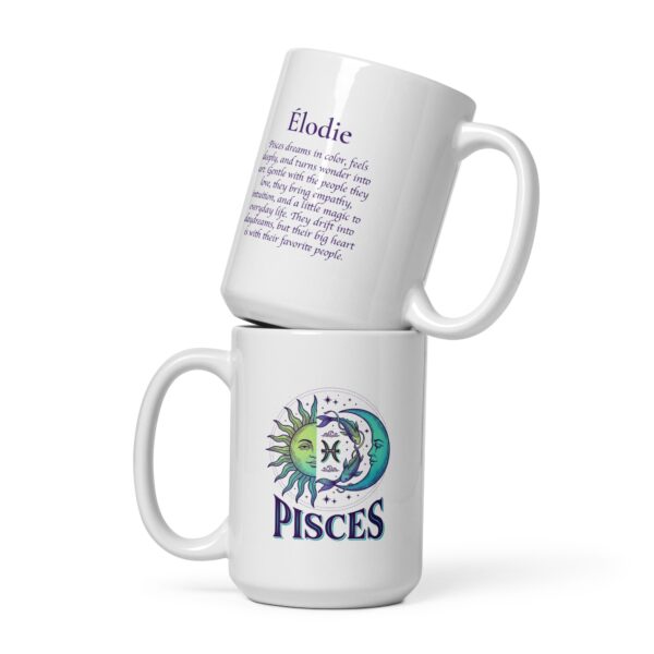 Personalized Pisces mug, day and night pisces mug v01 front view