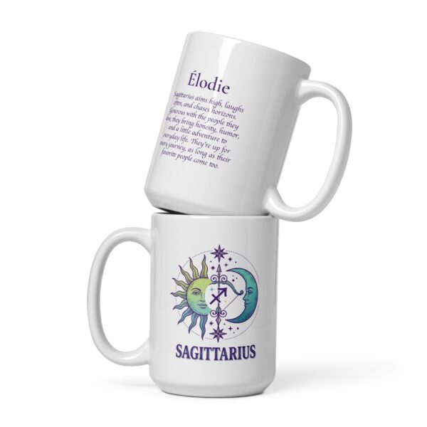 Personalized Sagittarius mug, day and night sagittarius mug v01 front view