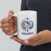 Personalized Aquarius mug, day and night aquarius mug v01 handle on left