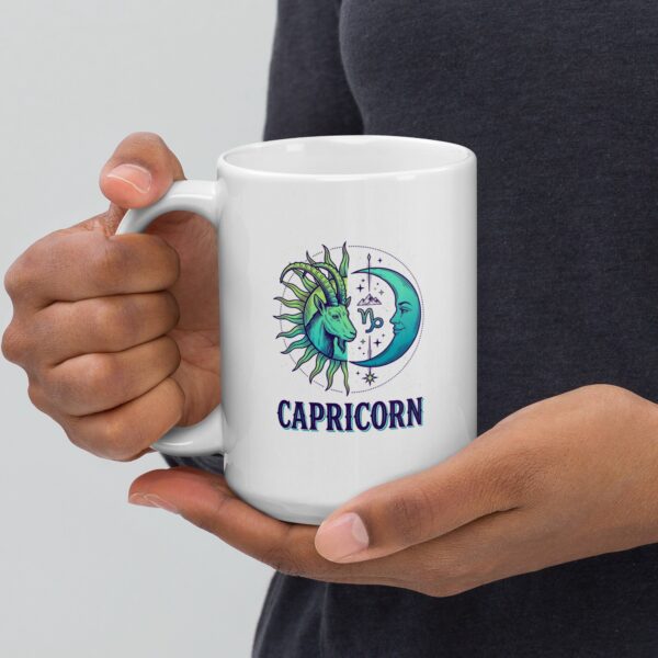 Personalized Capricorn mug, day and night capricorn mug v01 handle on left