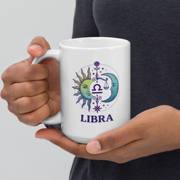 Personalized Libra mug, day and night libra mug v05 handle on left