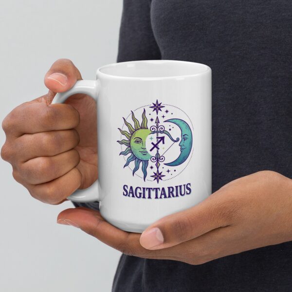 Personalized Sagittarius mug, day and night sagittarius mug v01 handle on left