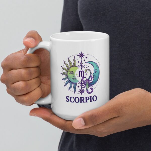 Personalized Scorpio mug, day and night scorpio mug v01 handle on left