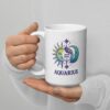 Personalized Aquarius mug, day and night aquarius mug v01 handle on left