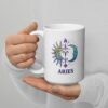 Personalized Aries mug, day and night aries mug v01 handle on left