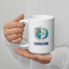 Personalized Capricorn mug, day and night capricorn mug v01 handle on left