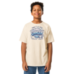 Cancer Aries: Street Sign × Scorpio: Street Sign Tail Badge Youth Classic Tee (Gildan 5000B), Natural, White, front