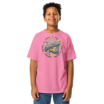 Capricorn Aries: Street Sign × Scorpio: Street Sign Tail Badge Youth Classic Tee (Gildan 5000B), Azalea, White, Light Blue, front