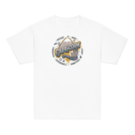 Capricorn Aries: Street Sign × Scorpio: Street Sign Tail Badge Youth Classic Tee (Gildan 5000B), Azalea, White, Light Blue, front