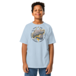 Capricorn Aries: Street Sign × Scorpio: Street Sign Tail Badge Youth Classic Tee (Gildan 5000B), Azalea, White, Light Blue, front