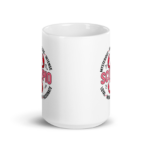 Scorpio Rose & Red Scorpion Badge Mug White Glossy Mug 15 oz, White, front view