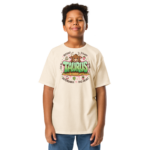 Taurus Street Sign Youth Classic Tee (Gildan 5000B), White, Sport Grey, Natural, front